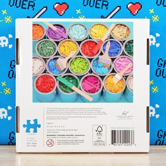 Lego PAINT PARTY 1000 Piece Jigsaw Puzzle [ 2020 ] Chronicle Books 25" W x 20" H - Picture 4 of 8